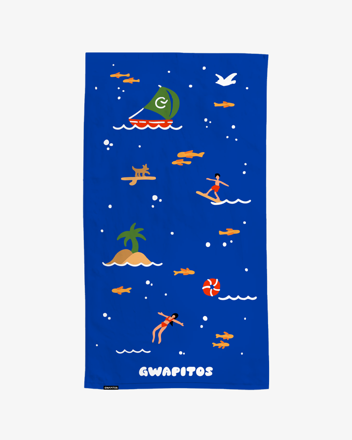 Life in Blue Towel